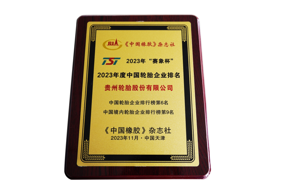 2023年“赛象杯”2023年度中国轮胎企业排名-中国轮胎企业排行榜第6名、中国境内轮胎企业排行榜第9名